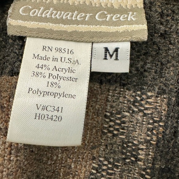 Coldwater Creek Tapestry Medium Light Jacket Zipper Front Neutrals - Picture 6 of 6